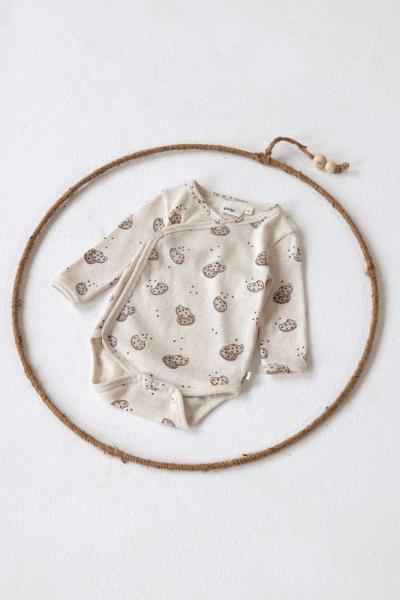 Gerippte Wickelbody AOP - Cute Cookie 44